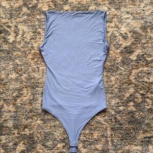 Abercrombie & Fitch Blue Bodysuit One Piece with slash boatneck